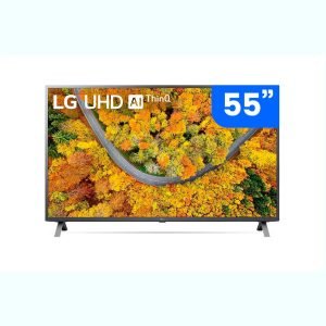 Smart TV 55'' LG 4K LED 55UP7550 WiFi Bluetooth HDR Inteligência Artificial ThinQ Google Alexa e Smart Magic Preta