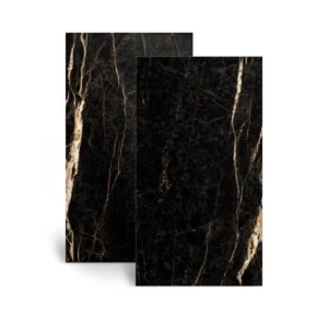 Porcelanato Marmorizado Retificado Polido Chloe Lux Preto Tipo A